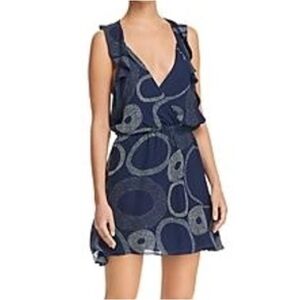 Ramy Brook Small Ciara Silk Mini Dress In Spring Navy
